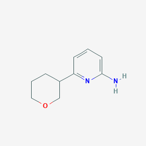 molecular formula C10H14N2O B11742459 6-(Oxan-3-yl)pyridin-2-amine 