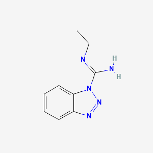 molecular formula C9H11N5 B11742490 N'-ethyl-1H-1,2,3-benzotriazole-1-carboximidamide 