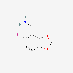 molecular formula C8H8FNO2 B11742502 (5-Fluorobenzo[d][1,3]dioxol-4-yl)methanamine 