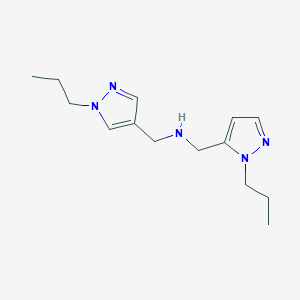 molecular formula C14H23N5 B11742507 [(1-propyl-1H-pyrazol-4-yl)methyl][(1-propyl-1H-pyrazol-5-yl)methyl]amine 