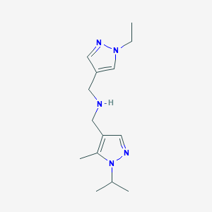 molecular formula C14H23N5 B11742517 [(1-ethyl-1H-pyrazol-4-yl)methyl]({[5-methyl-1-(propan-2-yl)-1H-pyrazol-4-yl]methyl})amine 