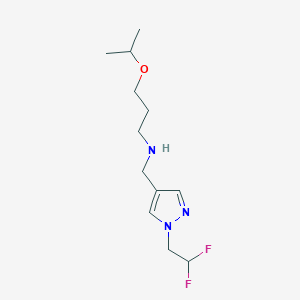 molecular formula C12H21F2N3O B11742529 {[1-(2,2-difluoroethyl)-1H-pyrazol-4-yl]methyl}[3-(propan-2-yloxy)propyl]amine 