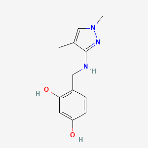 4-{[(1,4-dimethyl-1H-pyrazol-3-yl)amino]methyl}benzene-1,3-diol