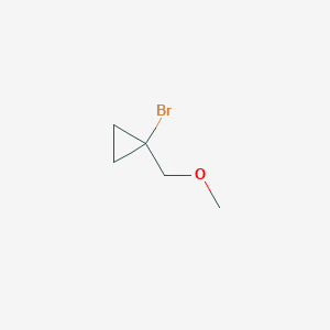 molecular formula C5H9BrO B11742605 1-Bromo-1-(methoxymethyl)cyclopropane 