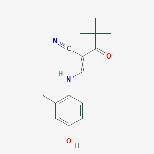 2-{[(4-Hydroxy-2-methylphenyl)amino]methylidene}-4,4-dimethyl-3-oxopentanenitrile