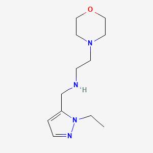 molecular formula C12H22N4O B11742672 [(1-ethyl-1H-pyrazol-5-yl)methyl][2-(morpholin-4-yl)ethyl]amine 