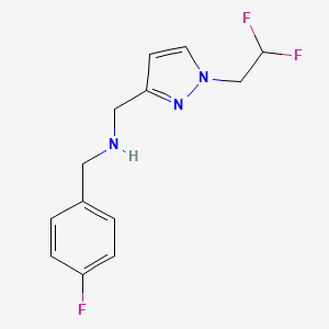 {[1-(2,2-difluoroethyl)-1H-pyrazol-3-yl]methyl}[(4-fluorophenyl)methyl]amine