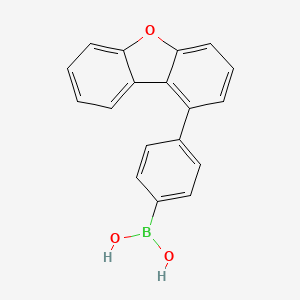 molecular formula C18H13BO3 B11742679 Boronic acid, B-[4-(1-dibenzofuranyl)phenyl]- 