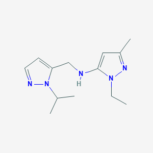 molecular formula C13H21N5 B11742680 1-ethyl-3-methyl-N-{[1-(propan-2-yl)-1H-pyrazol-5-yl]methyl}-1H-pyrazol-5-amine 