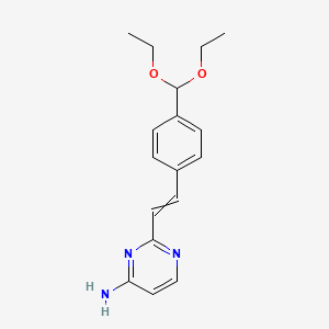 molecular formula C17H21N3O2 B11742716 2-{2-[4-(Diethoxymethyl)phenyl]ethenyl}pyrimidin-4-amine 