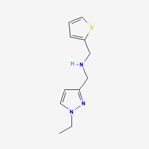 molecular formula C11H15N3S B11742738 [(1-ethyl-1H-pyrazol-3-yl)methyl][(thiophen-2-yl)methyl]amine 