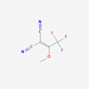 molecular formula C6H3F3N2O B11742767 2-(2,2,2-Trifluoro-1-methoxyethylidene)propanedinitrile CAS No. 76474-31-2