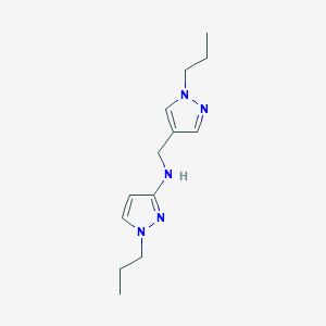 molecular formula C13H21N5 B11742774 1-propyl-N-[(1-propyl-1H-pyrazol-4-yl)methyl]-1H-pyrazol-3-amine 