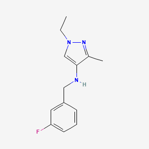 molecular formula C13H16FN3 B11742788 1-ethyl-N-[(3-fluorophenyl)methyl]-3-methyl-1H-pyrazol-4-amine 