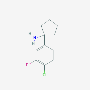 molecular formula C11H13ClFN B11742804 1-(4-Chloro-3-fluorophenyl)cyclopentanamine 