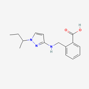 molecular formula C15H19N3O2 B11742830 2-({[1-(butan-2-yl)-1H-pyrazol-3-yl]amino}methyl)benzoic acid 