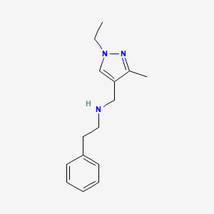 molecular formula C15H21N3 B11742844 [(1-ethyl-3-methyl-1H-pyrazol-4-yl)methyl](2-phenylethyl)amine 