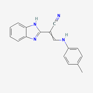 molecular formula C17H14N4 B11742849 2-(1H-1,3-benzodiazol-2-yl)-3-[(4-methylphenyl)amino]prop-2-enenitrile 