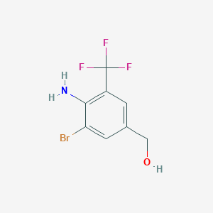 molecular formula C8H7BrF3NO B11742931 Benzenemethanol, 4-amino-3-bromo-5-(trifluoromethyl)- CAS No. 688020-70-4