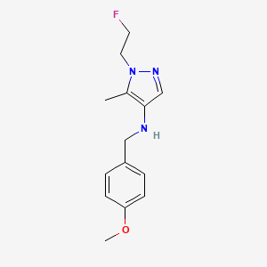 molecular formula C14H18FN3O B11742953 1-(2-fluoroethyl)-N-(4-methoxybenzyl)-5-methyl-1H-pyrazol-4-amine 