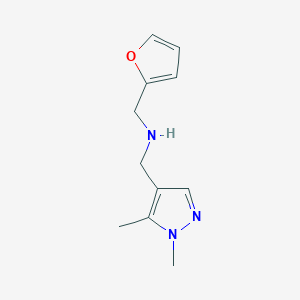 molecular formula C11H15N3O B11743022 1-(1,5-Dimethyl-1h-pyrazol-4-yl)-N-(furan-2-ylmethyl)methanamine 