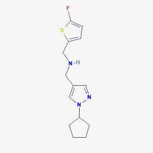 molecular formula C14H18FN3S B11743023 [(1-cyclopentyl-1H-pyrazol-4-yl)methyl][(5-fluorothiophen-2-yl)methyl]amine 