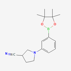 molecular formula C17H23BN2O2 B11743041 1-(3-(4,4,5,5-Tetramethyl-1,3,2-dioxaborolan-2-yl)phenyl)pyrrolidine-3-carbonitrile CAS No. 2304631-52-3