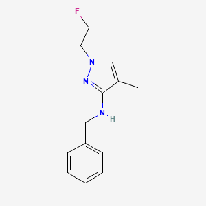 molecular formula C13H16FN3 B11743051 n-Benzyl-1-(2-fluoroethyl)-4-methyl-1h-pyrazol-3-amine 