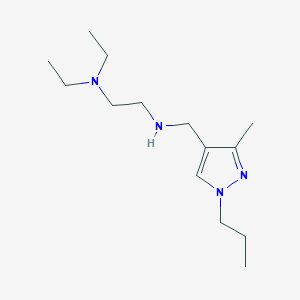 molecular formula C14H28N4 B11743061 [2-(diethylamino)ethyl][(3-methyl-1-propyl-1H-pyrazol-4-yl)methyl]amine 