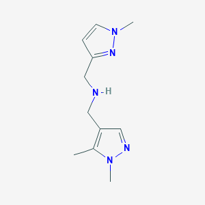 molecular formula C11H17N5 B11743073 [(1,5-dimethyl-1H-pyrazol-4-yl)methyl][(1-methyl-1H-pyrazol-3-yl)methyl]amine 