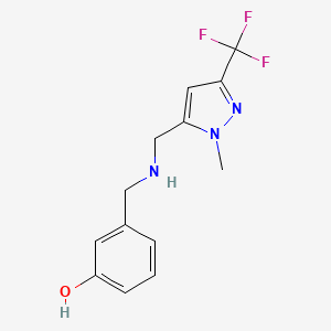 3-[({[1-methyl-3-(trifluoromethyl)-1H-pyrazol-5-yl]methyl}amino)methyl]phenol