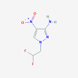 molecular formula C5H6F2N4O2 B11743096 1-(2,2-Difluoroethyl)-4-nitro-1H-pyrazol-3-amine 