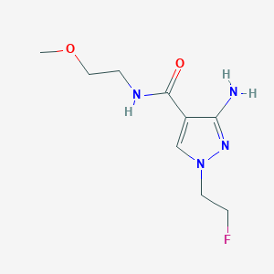 molecular formula C9H15FN4O2 B11743102 3-Amino-1-(2-fluoroethyl)-N-(2-methoxyethyl)-1H-pyrazole-4-carboxamide 