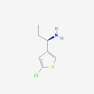 molecular formula C7H10ClNS B11743106 (1R)-1-(5-chlorothiophen-3-yl)propan-1-amine 