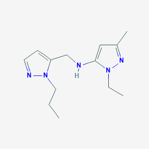 molecular formula C13H21N5 B11743111 1-ethyl-3-methyl-N-[(1-propyl-1H-pyrazol-5-yl)methyl]-1H-pyrazol-5-amine 