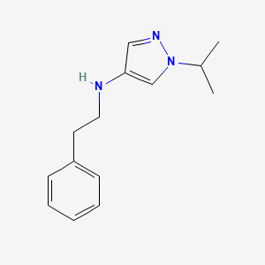 molecular formula C14H19N3 B11743130 N-(2-phenylethyl)-1-(propan-2-yl)-1H-pyrazol-4-amine 