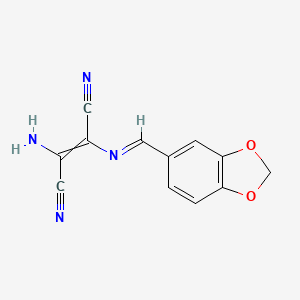 2-amino-3-{[(2H-1,3-benzodioxol-5-yl)methylidene]amino}but-2-enedinitrile