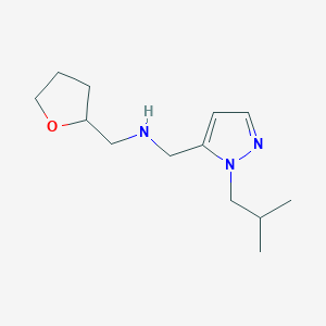 {[1-(2-methylpropyl)-1H-pyrazol-5-yl]methyl}[(oxolan-2-yl)methyl]amine