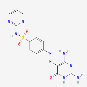 molecular formula C14H13N9O3S B1174315 4-[2-(2,4-diamino-6-oxopyrimidin-5-ylidene)hydrazinyl]-N-pyrimidin-2-ylbenzenesulfonamide CAS No. 17174-56-0