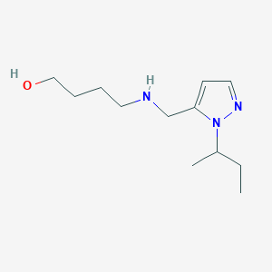 molecular formula C12H23N3O B11743157 4-({[1-(butan-2-yl)-1H-pyrazol-5-yl]methyl}amino)butan-1-ol 