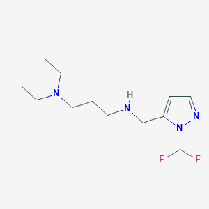 molecular formula C12H22F2N4 B11743190 [3-(diethylamino)propyl]({[1-(difluoromethyl)-1H-pyrazol-5-yl]methyl})amine 