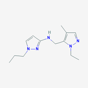 molecular formula C13H21N5 B11743193 N-[(1-ethyl-4-methyl-1H-pyrazol-5-yl)methyl]-1-propyl-1H-pyrazol-3-amine 