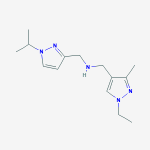 molecular formula C14H23N5 B11743228 [(1-ethyl-3-methyl-1H-pyrazol-4-yl)methyl]({[1-(propan-2-yl)-1H-pyrazol-3-yl]methyl})amine 