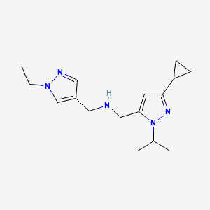 {[3-cyclopropyl-1-(propan-2-yl)-1H-pyrazol-5-yl]methyl}[(1-ethyl-1H-pyrazol-4-yl)methyl]amine