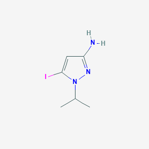 molecular formula C6H10IN3 B11743239 5-iodo-1-(propan-2-yl)-1H-pyrazol-3-amine 