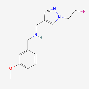 molecular formula C14H18FN3O B11743257 {[1-(2-fluoroethyl)-1H-pyrazol-4-yl]methyl}[(3-methoxyphenyl)methyl]amine 