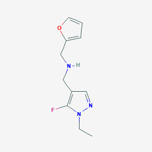 molecular formula C11H14FN3O B11743275 [(1-ethyl-5-fluoro-1H-pyrazol-4-yl)methyl][(furan-2-yl)methyl]amine 