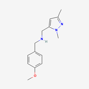 molecular formula C14H19N3O B11743310 [(1,3-dimethyl-1H-pyrazol-5-yl)methyl][(4-methoxyphenyl)methyl]amine 