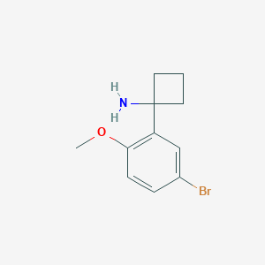 molecular formula C11H14BrNO B11743354 1-(5-Bromo-2-methoxyphenyl)cyclobutanamine 