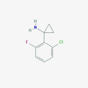 molecular formula C9H9ClFN B11743436 1-(2-Chloro-6-fluorophenyl)cyclopropanamine 